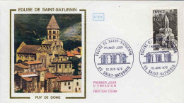 France Fdc Yv:1998 Mi:2109 Eglise De St-Saturnin St-Saturnin 10-6-78 - 1970-1979