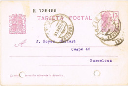 55090. Entero Postal INFIESTO (Oviedo) 1934, Republica. Comercial Pedro Cepeda - 1931-....