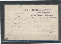 CACHET MILITAIRE -76 GOURNAY EN BRAY -FERRIÈRES -C P- FRAPPE SUP-QUADRILINÉAIRE ,VIOLET 84x24 - - WW I