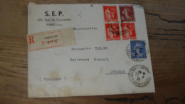 Enveloppe Recommandée  PARIS Pour AVIGNON - 1934  ............BOITE1.......... 496 - 1921-1960: Période Moderne
