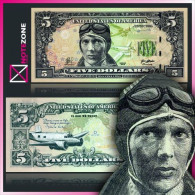 Frank Medina Amelia Earhart $5 USA Banknote Private Fantasy Test Note - Other & Unclassified