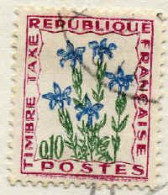 France Taxe Obl Yv: 96 Mi:101 Timbre Taxe Gentiane (cachet Rond) - 1960-.... Usados