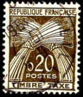 France Taxe Obl Yv: 92 Mi:95 Epis De Blé (TB Cachet Rond) - 1960-.... Usados