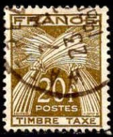 France Taxe Obl Yv: 87 Mi:90 Epis De Blé (TB Cachet Rond) - 1859-1959 Usati