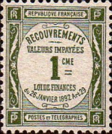 France Taxe N* Yv: 43 Mi:36x Recouvrements Valeurs Impayées (sans Gomme) - 1859-1959 Postfris