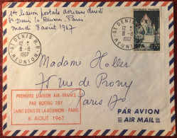 France, Premier Vol (BOEING 707), Saint Denis De La Réunion / Paris 8.8.1967 - (C1079) - Primi Voli