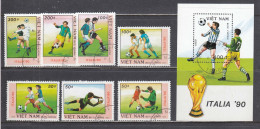 Vietnam 1989 - Football: World Cup, Italy, Mi-Nr. 2080/86+Bl. 72, Used - Vietnam