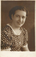 Souvenir Photo Postcard Girl Spotted Dress 1935 - Photographie