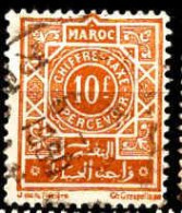 Maroc (Prot.Fr) Taxe Obl Yv:52 Mi:27 Chiffre-Taxe A Percevoir (cachet Rond) - Timbres-taxe