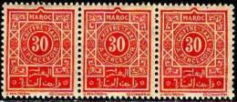 Maroc (Prot.Fr) Taxe N** Yv:31 Mi:15 Chiffre-Taxe A Percevoir 3 Se Tenant - Postage Due