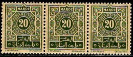 Maroc (Prot.Fr) Taxe N** Yv:30 Mi:14 Chiffre-Taxe A Percevoir 3 Se Tenant - Postage Due