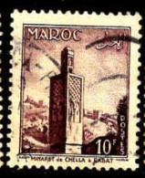 Maroc (Prot.Fr) Poste Obl Yv:352 Mi:395 Minaret De Chella Rabat (Beau Cachet Rond) - Usati