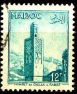 Maroc (Prot.Fr) Poste Obl Yv:353 Mi:396 Minaret De Chella Rabat (cachet Rond) - Gebruikt