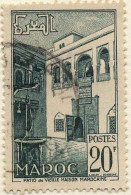 Maroc (Prot.Fr) Poste Obl Yv:314 Mi:342 Patio De Vieille Maison Marocaine (Beau Cachet Rond) - Gebruikt