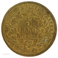 CERES En Laiton, 5 Francs 1894 Superbe, (jeton De Jeu), Lartdesgents.fr - Andere & Zonder Classificatie