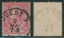 émission 1884 - N°46 Obl Simple Cercle Ambulant "Ouest 3" (3 Rond). - 1884-1891 Leopold II.