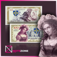 100 Francs Jeanne D'Arc Banknore Note Plastic Fantasy Banknote - Fiktive & Specimen