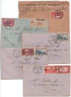 ALGERIE -1936/39- Lot De 5 Enveloppes - D'UZES-le-DUC Et Alger- Aff. Divers  Bon état Général - Covers & Documents