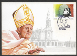 Portugal Pape Jean Paul II Notre Dame De Fatima Carte Maximum 2000 Pope Our Lady Of Fatima Maxicard - Papi