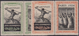 FRANCE  4 VIGNETTES**  EN PAIRE SE TENANT DES JEUX OLYMPIQUES DE PARIS DE 1924 - Sports