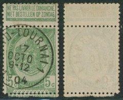 Fine Barbe - N°56 Obl Simple Cercle Ambulant "Gand-Tournai 1" (T1L) - 1893-1900 Fijne Baard