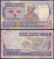 Madagaskar - Madagascar 1000 Francs  (1988-93) Pick 72b F (4) Sig.3    (32032 - Sonstige – Afrika