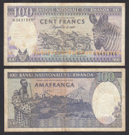 RUANDA - RWANDA 100 Francs Banknote 1982 AVF (3-) Pick 18  (32035 - Altri – Africa
