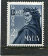 MALTA - 1965  2d  DANTE ALIGHIERI  MINT NH - Malta