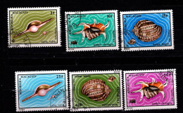 - MADAGASCAR - 1973 - YT N° 516 / 521 - Oblitérés  - Coquillages - Madagascar (1960-...)