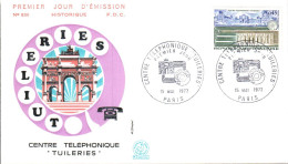 FDC 1973 CENTRE TELEPHONIQUE TUILERIES - 1970-1979