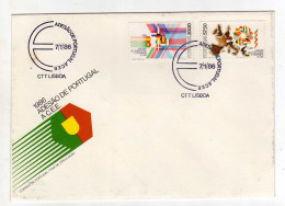 Enveloppe 1er Jour EUROPA PORTUGAL Oblitération CTT LISBOA 07/01/1986 - FDC