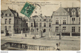 45 ORLEANS N°442 Hôtel De Ville En 1910 Animée Homme Avec Charrette Et Panier - Orleans