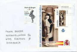 Spain Cover Sent To Denmark 29-11-2004 Franked With A Souvenir Sheet - Storia Postale