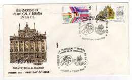 Enveloppe 1er Jour EUROPA ESPAGNE ESPANA Oblitération MADRID 07/01/1986 - FDC