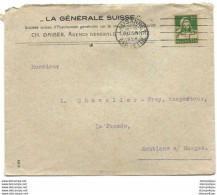 231 - 104G - Entier Postal Privé "La Générale Suisse Lausanne 1928" - Cartas & Documentos