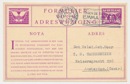 Verhuiskaart G. 9 Locaal Te Amsterdam 1930 - Postal Stationery