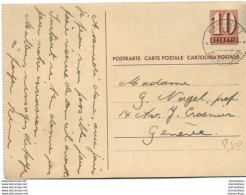 231 - 70 - Entier Postal Avec Superbe Cachet à Date Ambulant 1943 - Postwaardestukken