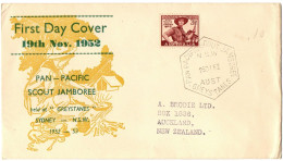 1,63 AUSTRALIA, 1952, FIRST DAY COVER TO NEW ZELAND - Brieven En Documenten