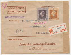 Adresdrager Aangetekend Leiden 1947 - Postzegelhandel - Ohne Zuordnung