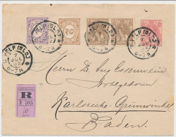 Envelop G. 8 / Bijfrankering Aangetekend Velp - Duitsland 1902 - Postwaardestukken