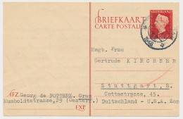 Briefkaart G. 295 B Rotterdam - Duitsland 1948 - Entiers Postaux