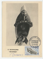 Maximum Card France 1963 Bathyscaphe - Submarine - Deep Sea Research - Archimedes - Meereswelt