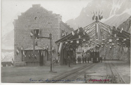 74 - CHAMONIX - 7.09.1910 - Gare Du Montenvers Pavoisée En Attente De La Visite Du Président FALLIERES - CP PHOTO - Chamonix-Mont-Blanc