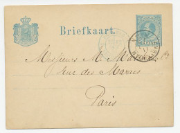Briefkaart Amsterdam - Frankrijk 1879 - Grensstempel - Storia Postale