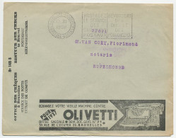 Postal Cheque Cover Belgium 1936 Typewriter - Olivetti - Deaf - Tobacco - Comb - Pearlescent - Ohne Zuordnung