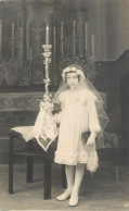 Souvenir Photo Postcard Young Girl First Communion - Photographie