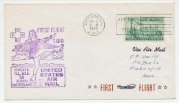 FFC / First Flight Cover USA 1949 USA - Switzerland - Figure Skating - Inverno