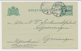 Briefkaart G. 96 A II Zwolle - Groningen 1918 - Postwaardestukken