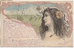 Art Nouveau  Jolie Jeune Femme  (Série 142 - Raphaël Tuck Editeur - Un Mot à La Poste - Ante 1900
