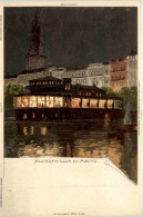 Hamburg - Alterpavillon Am Abend - Litho - Sonstige & Ohne Zuordnung